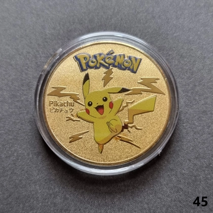 POKEMON - Pikachu gold plated coin (045)
