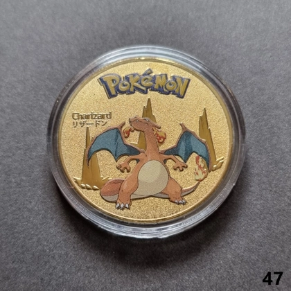 POKEMON - Charizard gold plated coin (047)