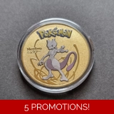 POKEMON - Mewtwo gold plated coin (050)