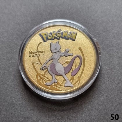 POKEMON - Mewtwo gold plated coin (050)