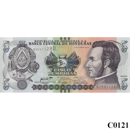 HONDURAS 5 Lempiras 2016 UNC (C0121)