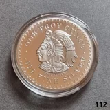 AZTEC-MAYAN CALENDAR silver plated coi..