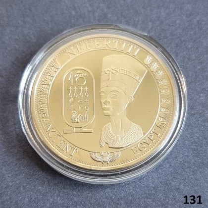 NEFERTITI Queen of Egypt gold plated coin (131)