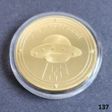 ALIEN SPACECRAFT gold plated coin (137)