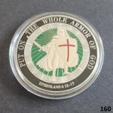 GOD KNIGHT WARRIOR silver plated coin ..