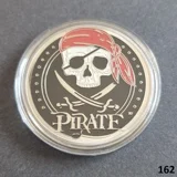PIRATE Treasure Map silver plated coin..