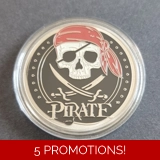 PIRATE Treasure Map silver plated coin..