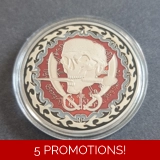 PIRATE SKULL-PIRATE SHIP silver plated..