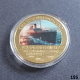 RMS TITANIC 1912 gold plated coin (195)