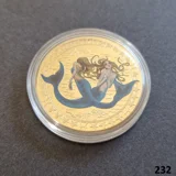 ZODIAC SIGN - PISCES gold plated coin ..