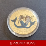 ZODIAC SIGN - PISCES gold plated coin ..