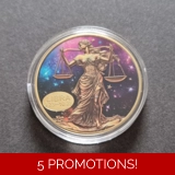 ZODIAC SIGN - LIBRA gold plated coin (..