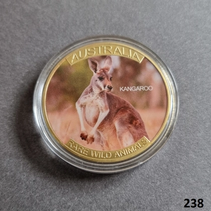 AUSTRALIA Rare Wild Animals - KANGAROO gold plated coin (238)