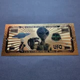 Colourised UFO 24k gold plated banknote