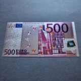Colourised 500 EUR silver plated bankn..