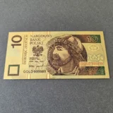 Colourised POLAND 10 Zloty 1994 24k go..