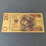 Colourised POLAND 20 Zloty 1994 24k go..