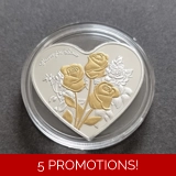 ROSES FOR LOVE - I Love You silver/gol..