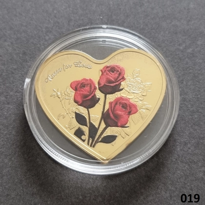 ROSES FOR LOVE - I Love You gold plated coin (019)