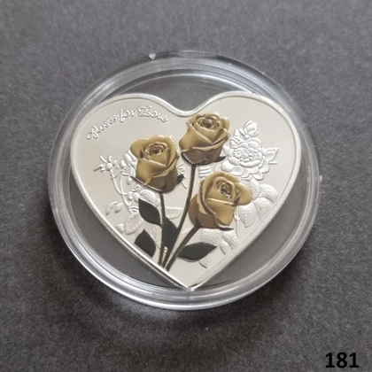 ROSES FOR LOVE - I Love You silver plated coin (181)