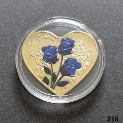 ROSES FOR LOVE - I Love You gold plated coin (216)