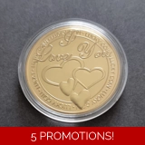 I LOVE YOU Lucky Coin gold plated coin..