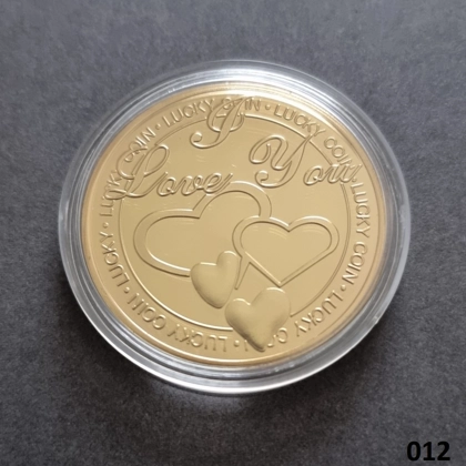 I LOVE YOU Lucky Coin gold plated coin (012)