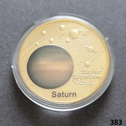 SOLAR SYSTEM - SATURN gold plated coin (383)