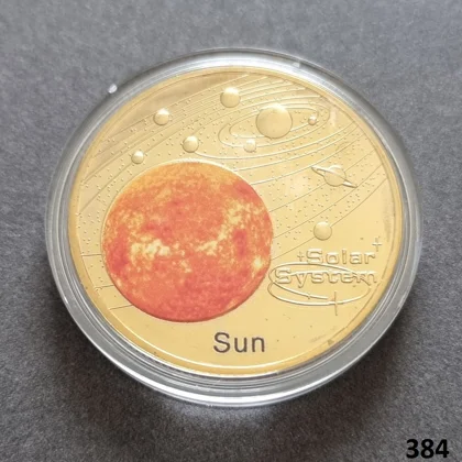 SOLAR SYSTEM - SUN gold plated coin (384)