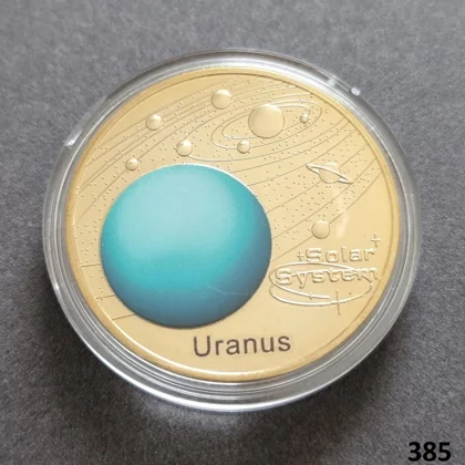 SOLAR SYSTEM - URANUS gold plated coin (385)