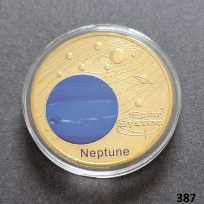SOLAR SYSTEM - NEPTUNE gold plated coin (387)