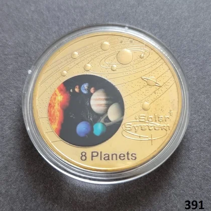 SOLAR SYSTEM - 8 PLANETS gold plated coin (391)