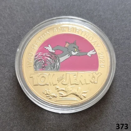 TOM and JERRY 1940-2020 Happy 80th Birthday gold plated coin (373)