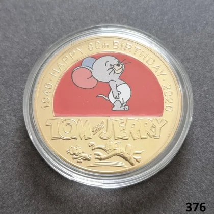 TOM and JERRY 1940-2020 Happy 80th Birthday gold plated coin (376)