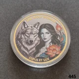 THE WOLF WOMAN gold plated coin (445)