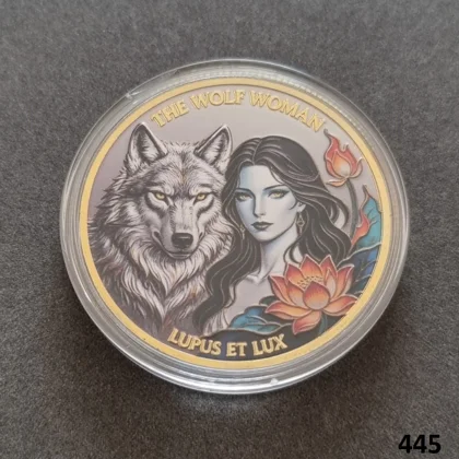 THE WOLF WOMAN gold plated coin (445)