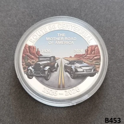 ROUTE 66 - 100th Anniversary 1926-2026 silver plated coin (453)