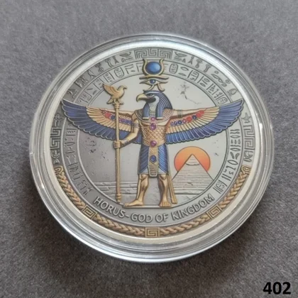 EYE OF HORUS silver plated coin (402)