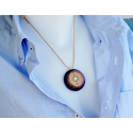 Ισχυρό μενταγιόν μπλε με 2 επίχρυσα (24Κ) MWOs Lakhovsky