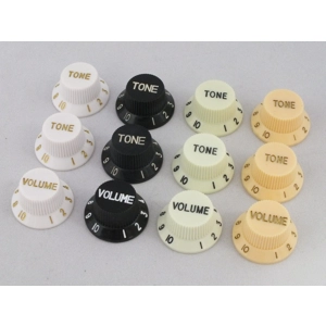 VOLUME & TONE KNOBS in 4 colours for Stratocaster guitar