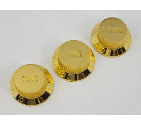 Gold Volume & Tone Knobs 5.9mm Shaft Pots to fit Stratocaster