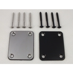 Neck Plate & Screws Chrome or Black for Strat Tele guitars