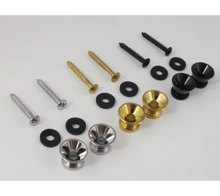 STRAP PINS for Electric or Bass Guitar in Chrome, Black or Gold