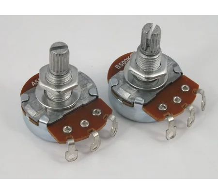 LARGE Full SIZE POTS Log A or Linear B 500k 250k Vol & Tone Potentiometers 15mm shaft