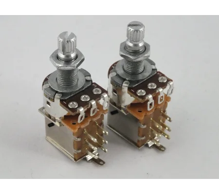 Push-Push POTS Log A or Linear B 500k or 250k DPDT Potentiometers
