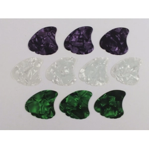 10 SHARK FIN Plectrums 4 Colours Celluloid