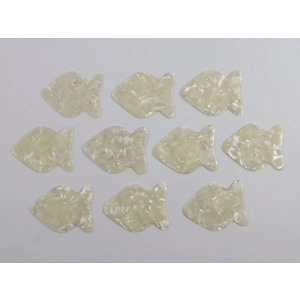 10 FISH TAIL Plectrums in White Pearl in 3 Gauges New Shape