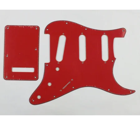 RED 3 Ply RBR SSS SCRATCH PLATE SET Pickguard to fit USA/Mex STRATOCASTER Strat