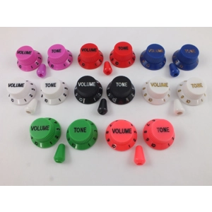 Volume & Tone Knobs + Tip to fit Ibanez or Yamaha guitar 9 colours