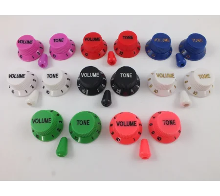Volume & Tone Knobs + Tip to fit Ibanez or Yamaha guitar 9 colours